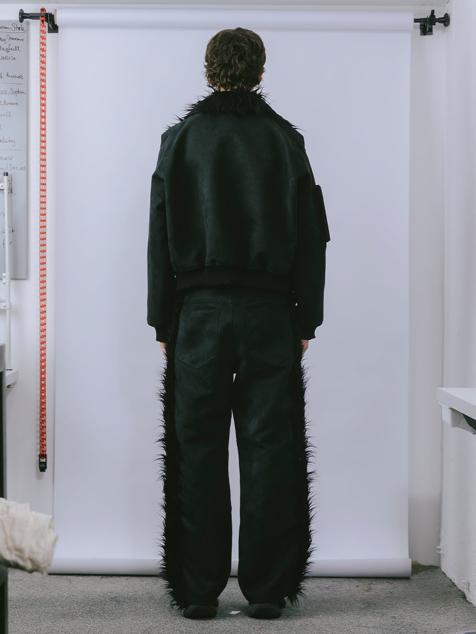 FAUX SUEDE VARSITY JACKET