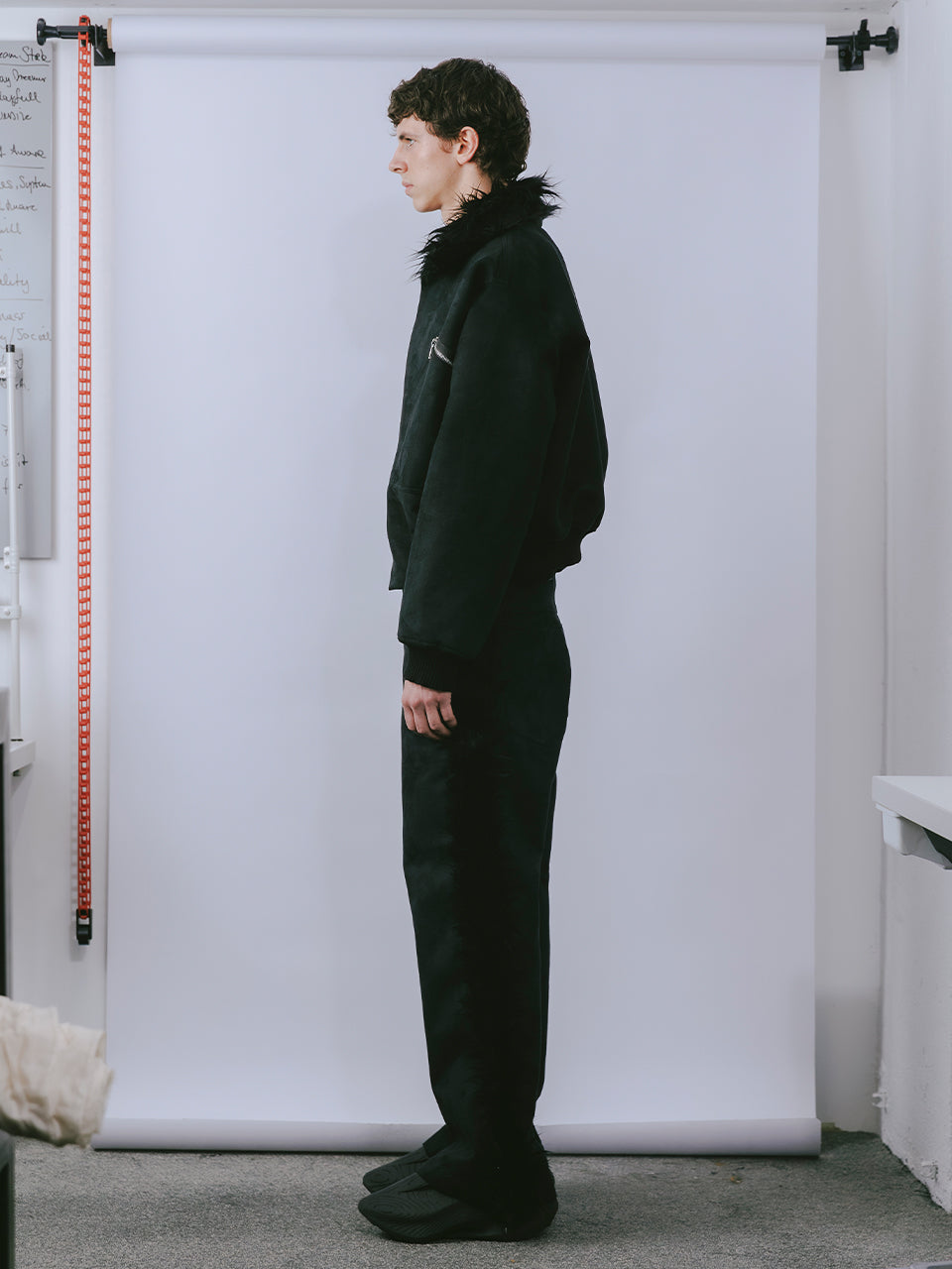 FAUX SUEDE VARSITY JACKET