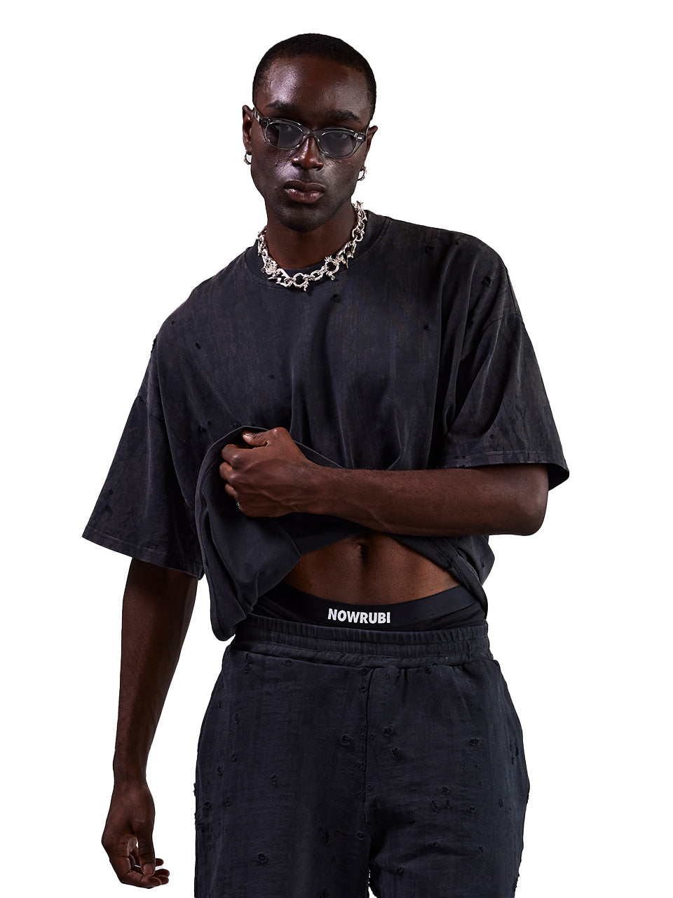 LASERCUT TSHIRT - VINTAGE BLACK