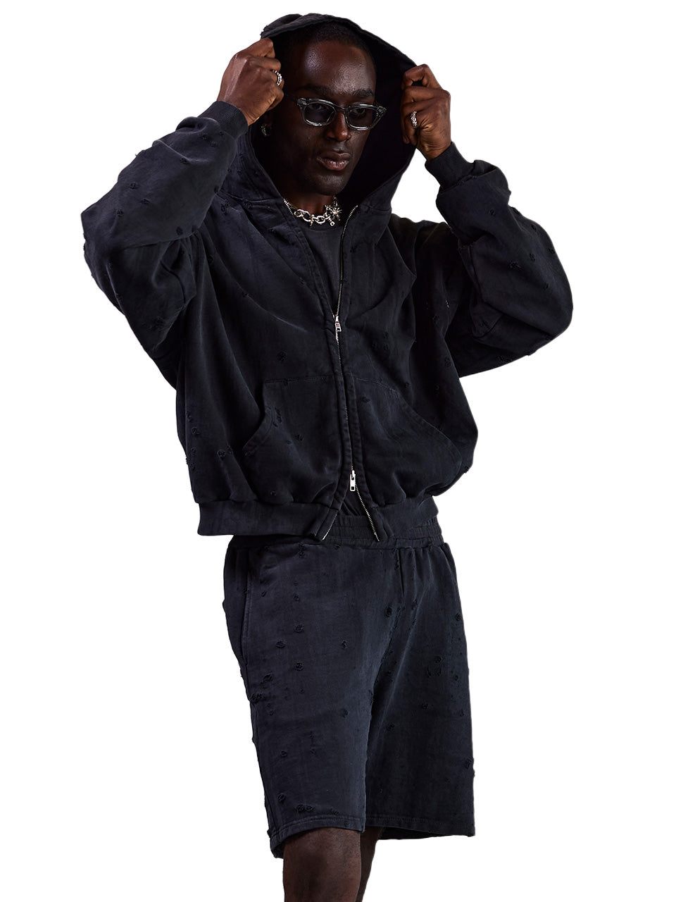 LASERCUT ZIPPER - VINTAGE BLACK