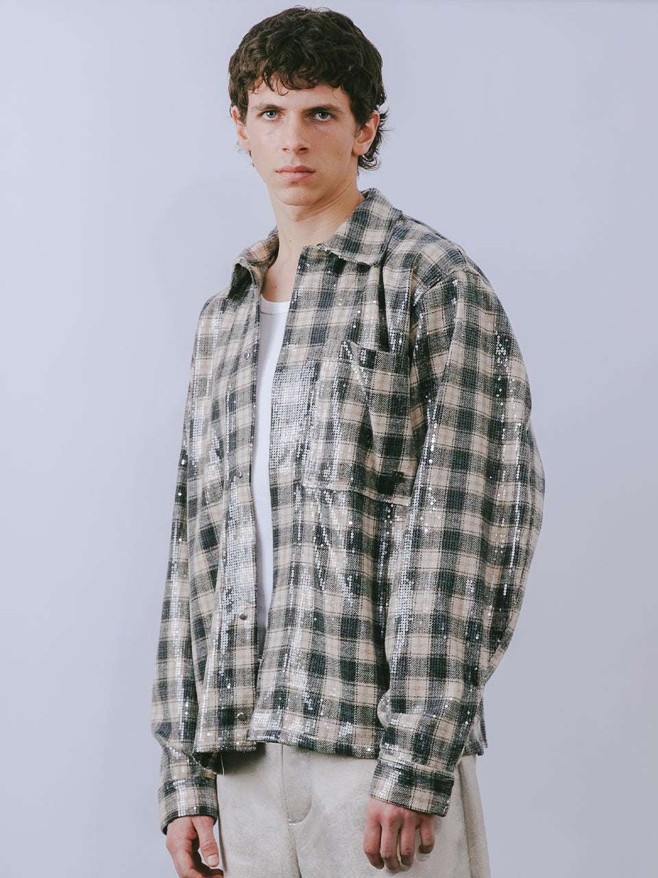 RECYCLED SEQUINS SHIRT