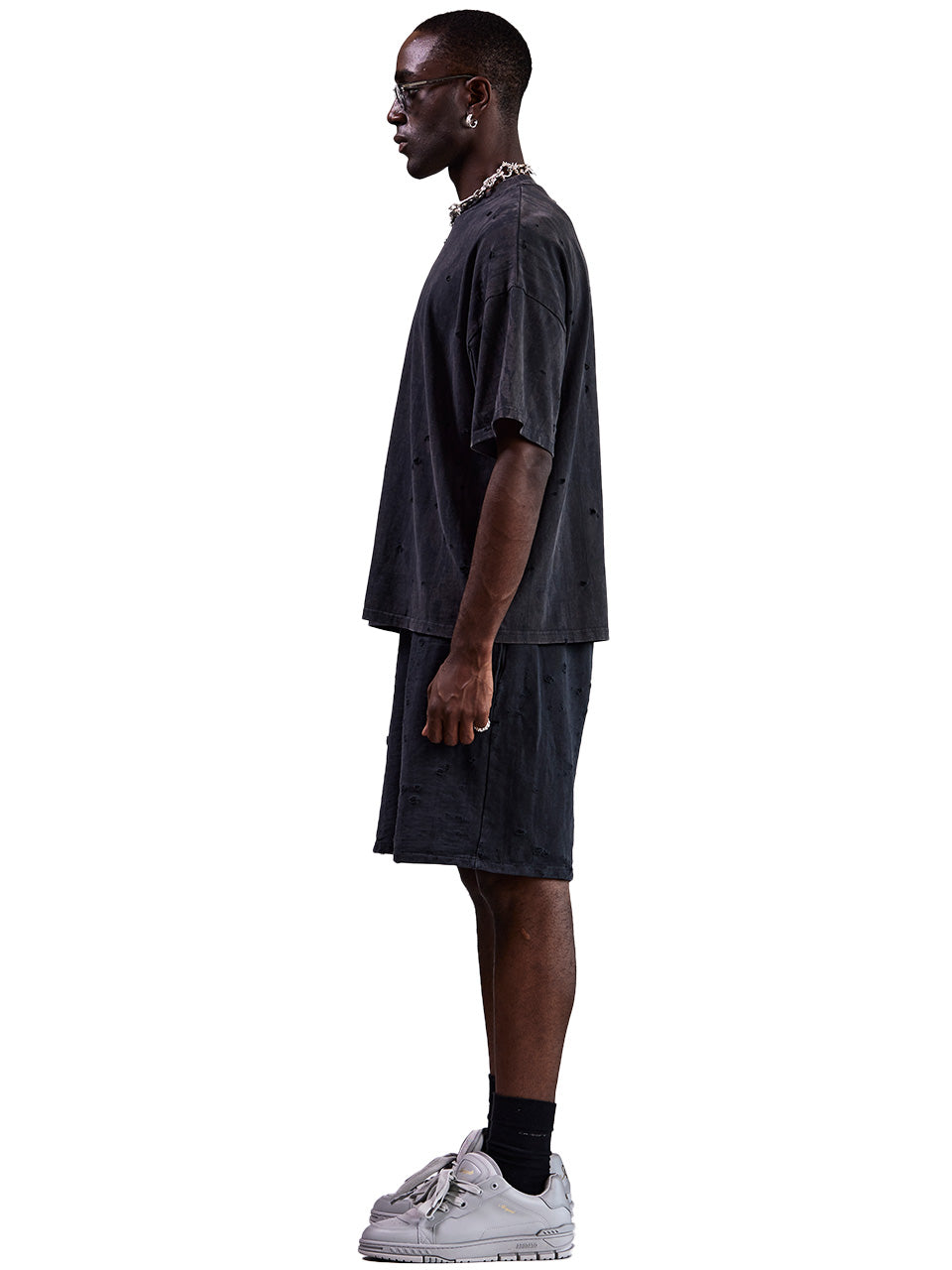LASERCUT TSHIRT - VINTAGE BLACK