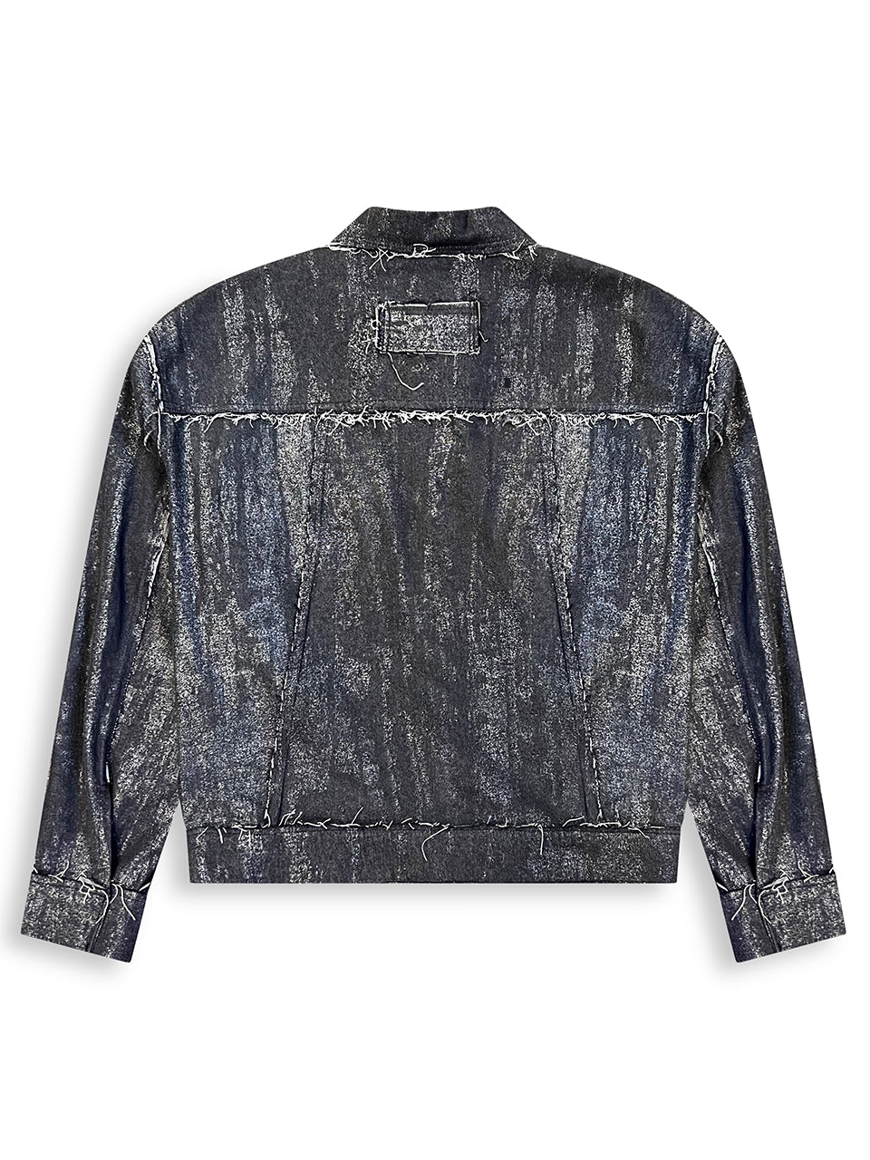 SILVER DENIM JACKET - SHINY BLACK