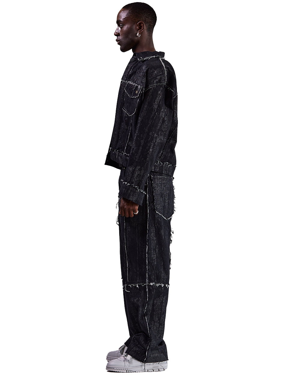 SILVER DENIM PANTS - SHINY BLACK