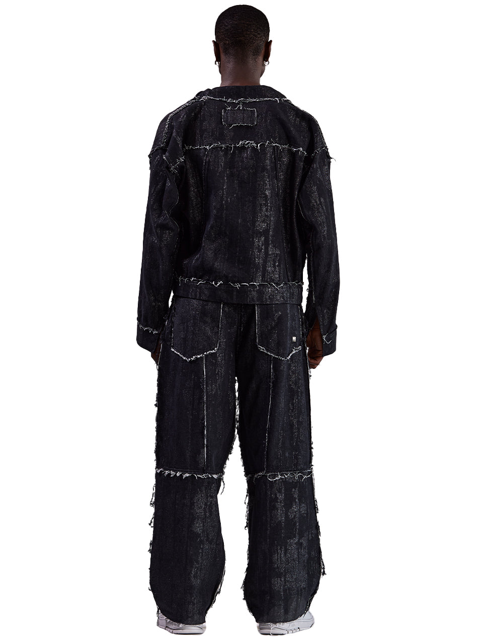 SILVER DENIM PANTS - SHINY BLACK