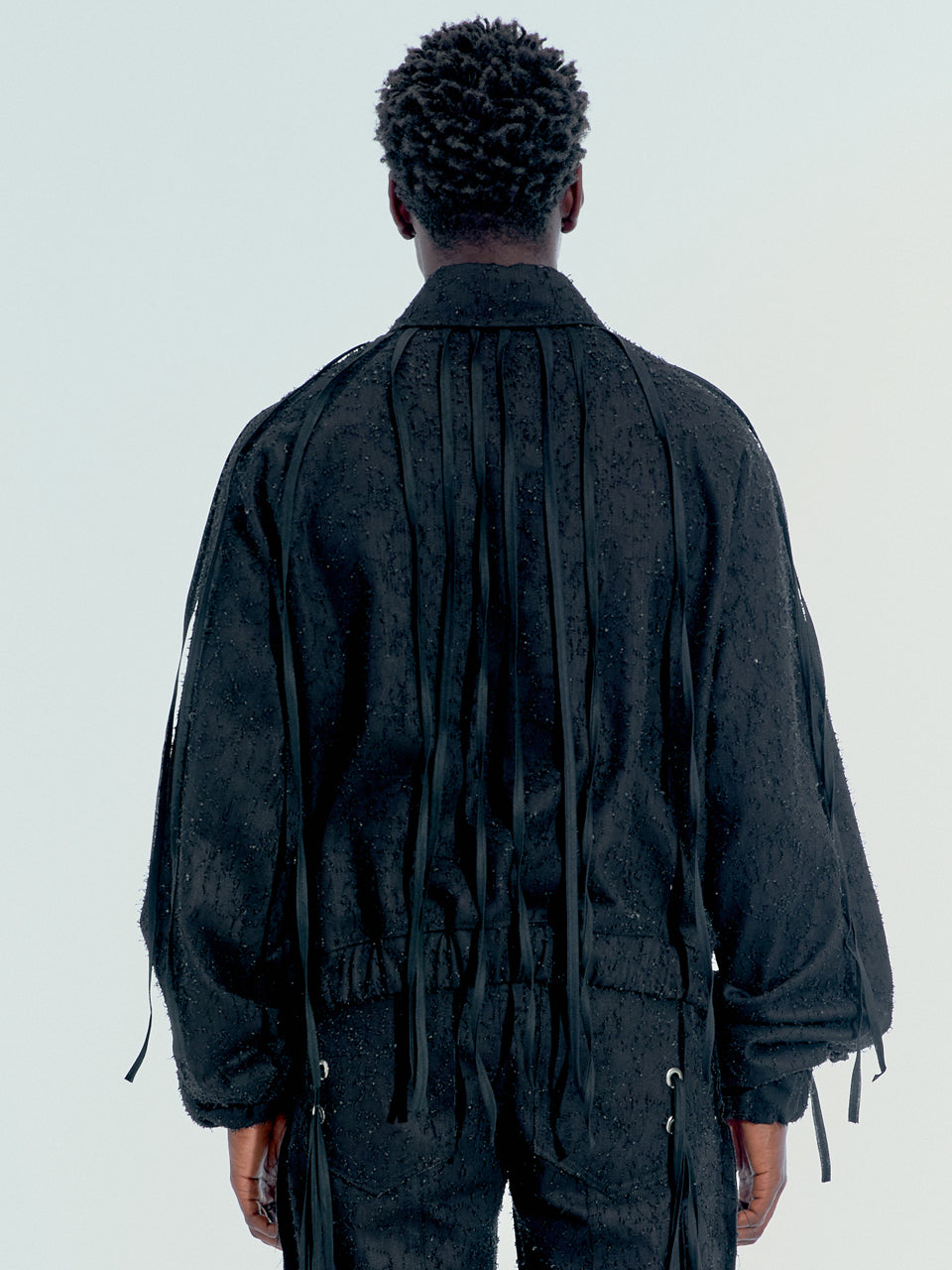 BLACK LACED DENIM JACKET