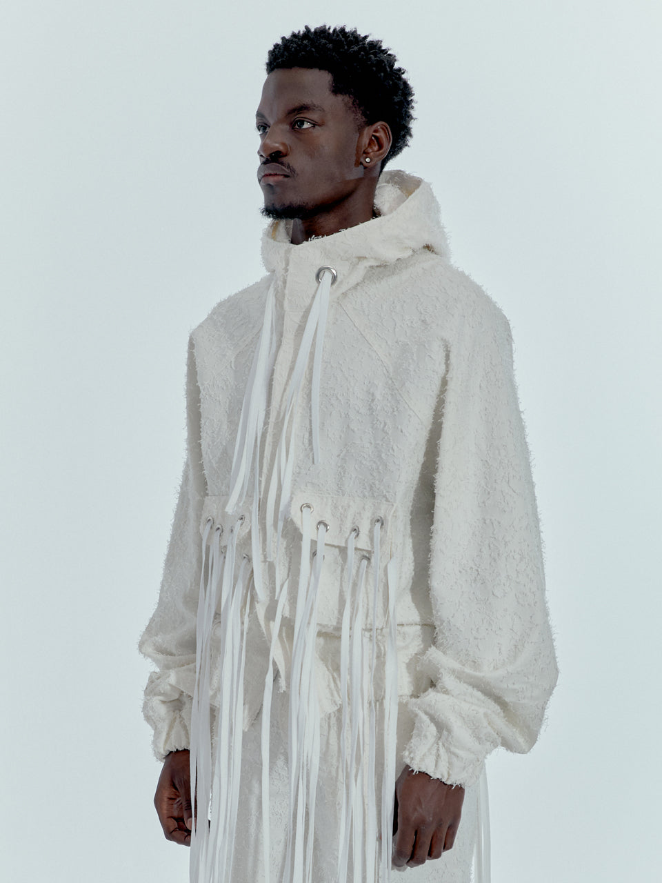 WHITE LACED DENIM JACKET