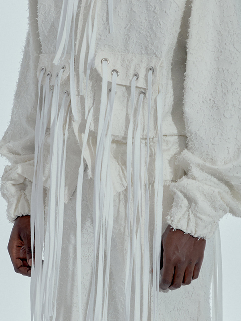 WHITE LACED DENIM JACKET