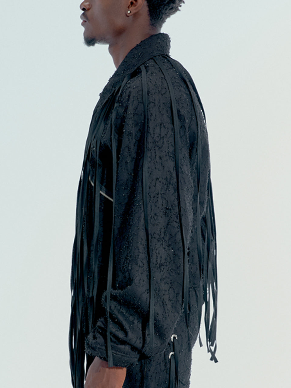 BLACK LACED DENIM JACKET